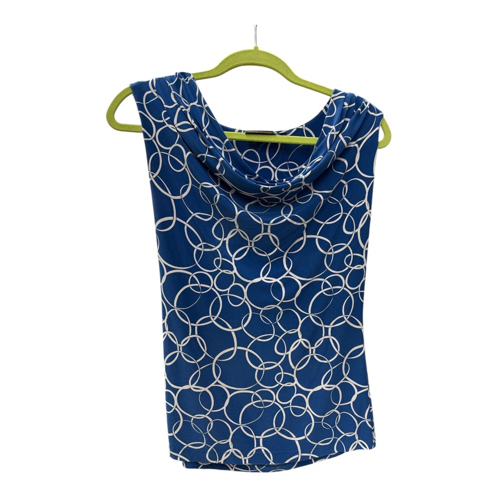 The Limited Blue White Rings Circles Swoop Tank Size M EUC
